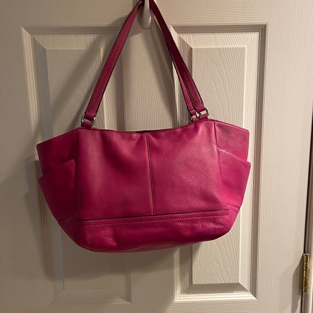 Coach Raspberry Leather Shoulder Bag - Picture 3 of 6